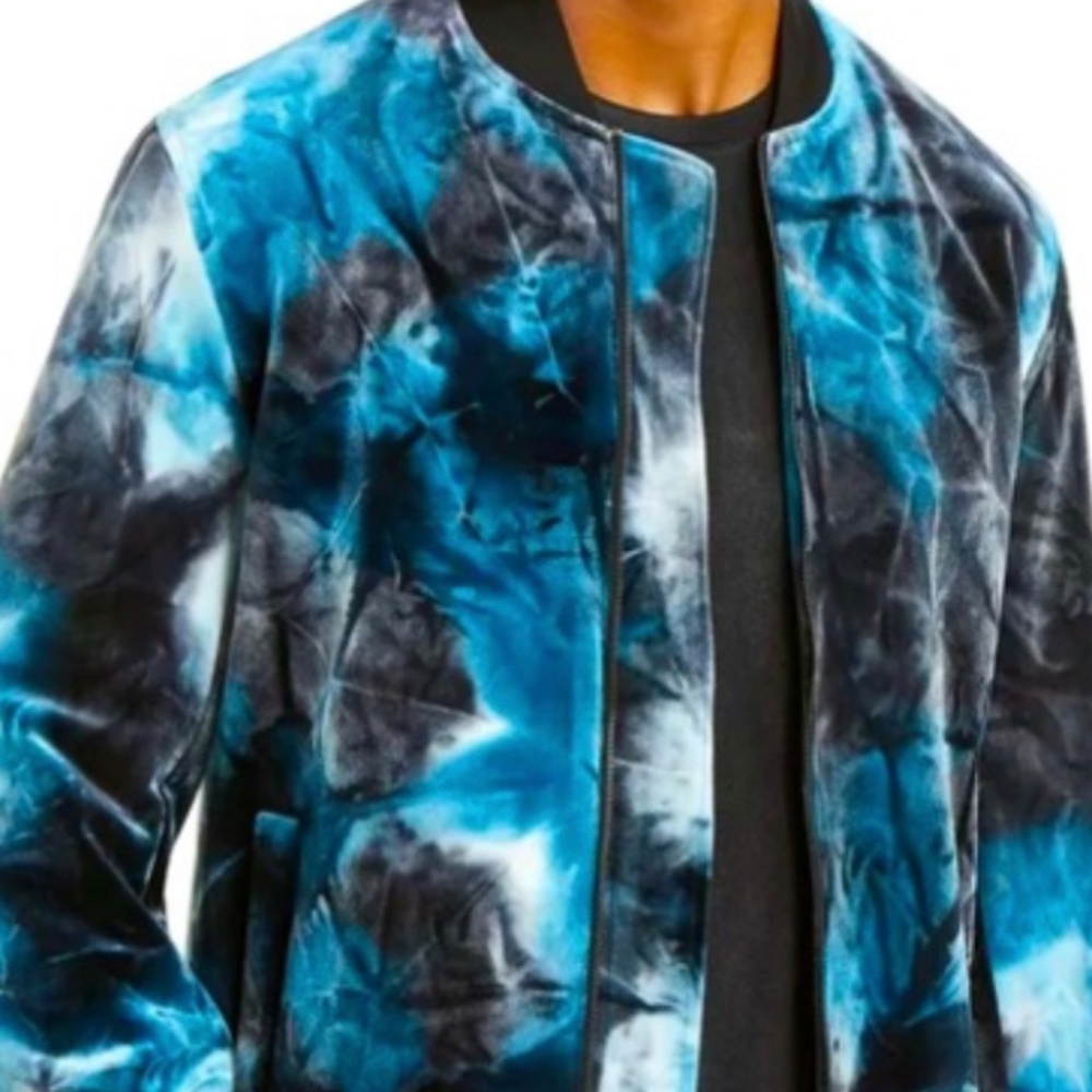 Mens Size Large International Concepts Velvet Bomber Jacket